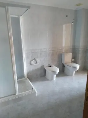 a bathroom with a toilet and a bidet at Ático Rosita en Camino de Santiago in Xinzo de Limia