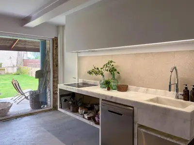 a kitchen with a sink and a counter top at seixurra 31 in A Coruña