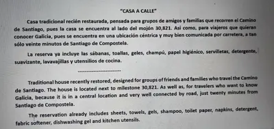 a typed document on top of a white page at CASA A CALLE in O Pino