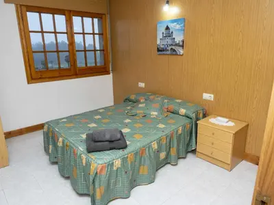 a bedroom with a bed and a dresser in it at Casa Manolo Camiño Do Santiaguiño in Vedra