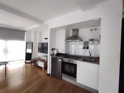 a kitchen with a sink and a stove top oven at 3. Amplio y muy luminoso para disfrutar de Ourense in Ourense