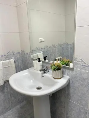 a bathroom with a white sink and a mirror at Andainas B in Milladoiro