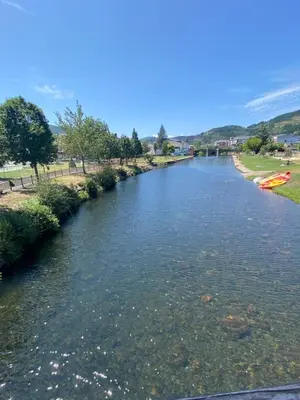 a view of a river from a bridge at Casa El Santanderino in El Espino
