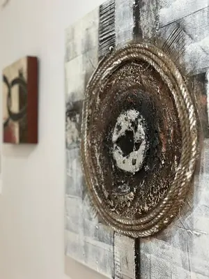 a painting of a sink on the side of a magazine at Piso da Ulla in A Estrada