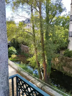a view of a river from a balcony at Campo da Torre in Caldas de Reis