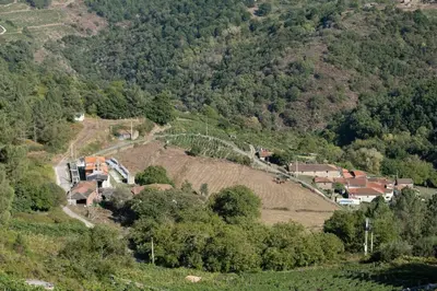 an aerial view of a house on a hill at PENSION BOUTIQUE TEIXEIRA, 3 ESTRELLAS in La Teijeira