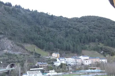 a group of buildings in front of a mountain at Venecia Bed&Breakfast in Villafranca del Bierzo