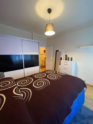 a bedroom with a large bed and a television at PISO EN ESTACION DE MONFORTE DE LEMOS in Monforte de Lemos