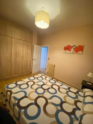 a bedroom with a large bed in a room at PISO EN ESTACION DE MONFORTE DE LEMOS in Monforte de Lemos