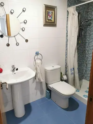a bathroom with a toilet and a sink and a shower at ALE HOSPEDAJE GALICIA in Temple