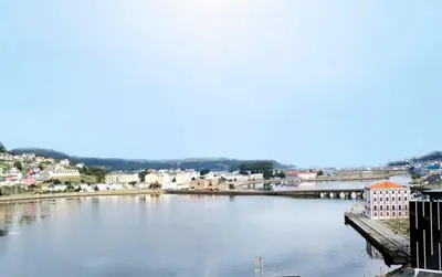 a view of a river with a city at Viveiro Bahía in Viveiro