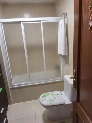 a bathroom with a toilet with a plant on the seat at Jardines in O Barco de Valdeorras