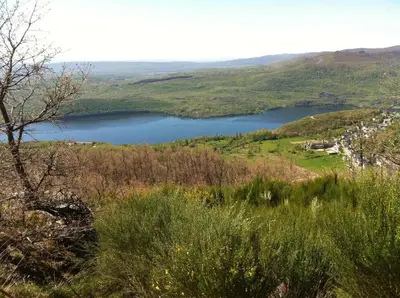 a view of a lake from a hill at La Casa de Trefacio in Trefacio
