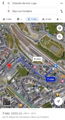 a map of a freeway with a street at Ático Isabel, diseño y calidez junto a la Muralla Romana in Lugo