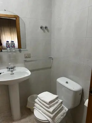 a white bathroom with a sink and a toilet at PENSIÓN* AS VIÑAS in Puebla del Brollón