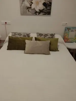 a white bed with two pillows on top of it at ALVAFEr II in Ribadeo