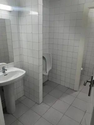a bathroom with a toilet and a sink and a urinal at O Albergue de Fene in Fene