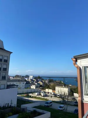 a view of the ocean from a building at VT Maria in Ribadeo