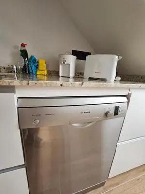 a dishwasher in a kitchen with a counter top at Apartamento Casa Cruceiro in Arzúa
