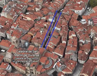 an aerial view of a city with red roofs at Lepanto2 - En el centro gastronómico y junto a la catedral in Ourense