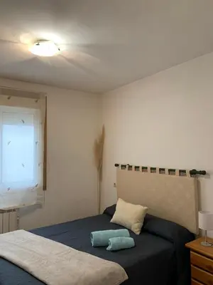a bedroom with a bed and a window at Rincón de Noa in Melide