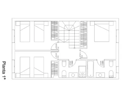 a plan of a housefourth floor at Chalet con WIFI , PS4 , garaje, 5 dormitorios, 3 baños, Santiago de Compostela in Santiago de Compostela