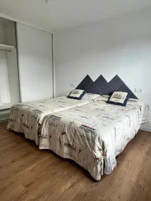a bedroom with a large bed in a room at A de Carmiña in A Coruña