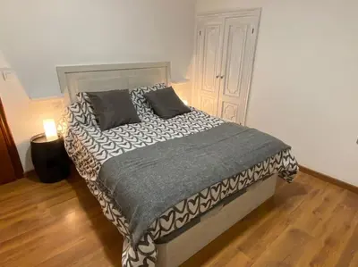 a bedroom with a large bed with pillows on it at Añada17 in Monforte de Lemos