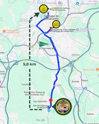 a map of the freeway at Luxury Singular Apartments Orange in Santiago de Compostela