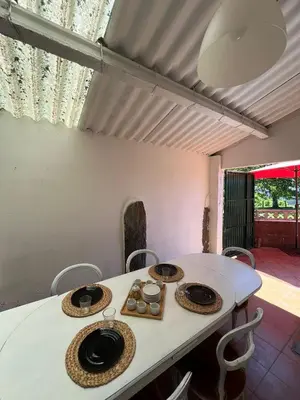 a table with three plates on top of it at Casa Germán in A Coruña