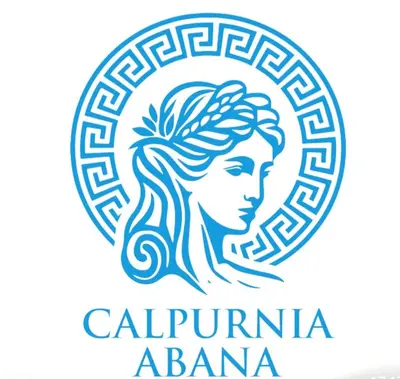 a shield with a portrait of a girl in a greek ornament at Calpurnia Abana in Ourense