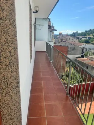a balcony in a house with a view at El rincón de Emilio in Monforte de Lemos