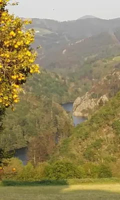 a view of a river in a valley at Mini Room Ron in Merou