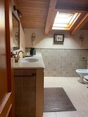 a bathroom with a sink and a toilet at O Lar Do Bispo in Arbo