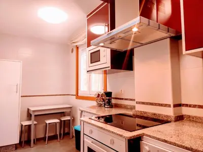 a kitchen with a sink and a counter top at Monforte in Monforte de Lemos