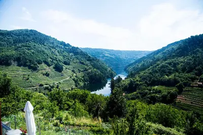 a view of a river in a valley at Cabo Do Mundo Casa Rural in Chantada