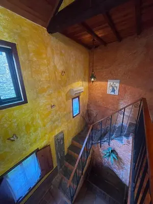 an overhead view of a staircase in a house at Casa Redonda in Ourense
