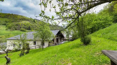 a house on a hill with a green field at Apartamentos Rurales Sierra in Palacio de Naviego