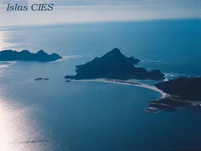 an aerial view of an island in the ocean at casa teno in Parada de Achas
