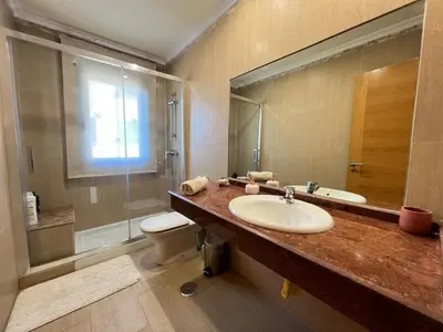 a bathroom with a sink and a toilet and a mirror at YourHouse Fontevella II in Ourense