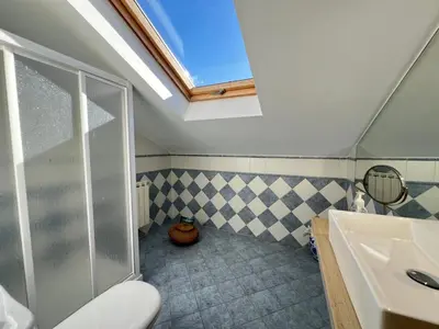 a bathroom with a shower and a toilet and a sink at YourHouse Fontevella II in Ourense