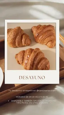 a picture of three croissants on a plate at El Balcón del Eume, Cantina Río Covés in Puentedeume