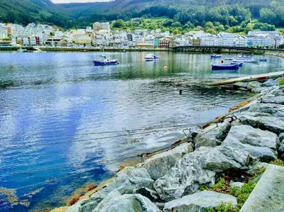 a large body of water with boats in it at The Cliffs - AT Seiramar Sacido in Viveiro