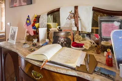 a table with an open book on top at La Casona de Sarria in Sarria