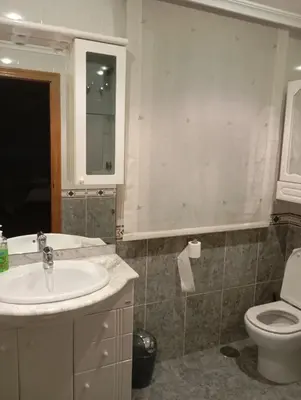 a bathroom with a sink and a toilet at Piso ABELEDO in Sarria