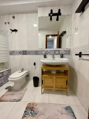 a bathroom with a sink and a toilet at Apartamento Cardenal Monforte in Monforte de Lemos
