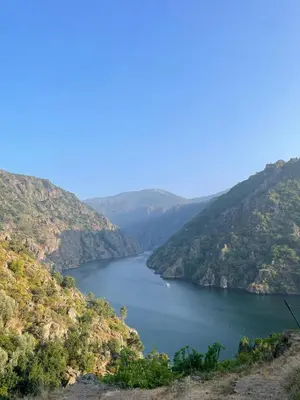 a view of a river in a valley at Apartamento Cardenal Monforte in Monforte de Lemos