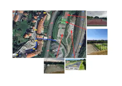 a collage of photos of an intersection with traffic at Apartamento CORAZÓN DE MIÑO in Miño