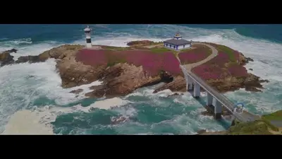 a rendering of a lighthouse on a island in the ocean at Tranquilidad cerca de playas y lugares históricos VUT-LU-00402 in Lourenzá