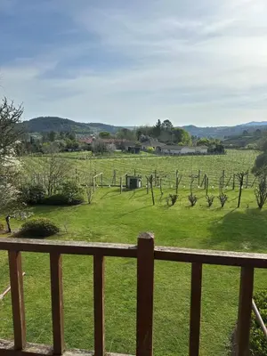 a view of a field from a fence at Casa Pepe Albela - 20 min de Santiago in Santiago de Compostela